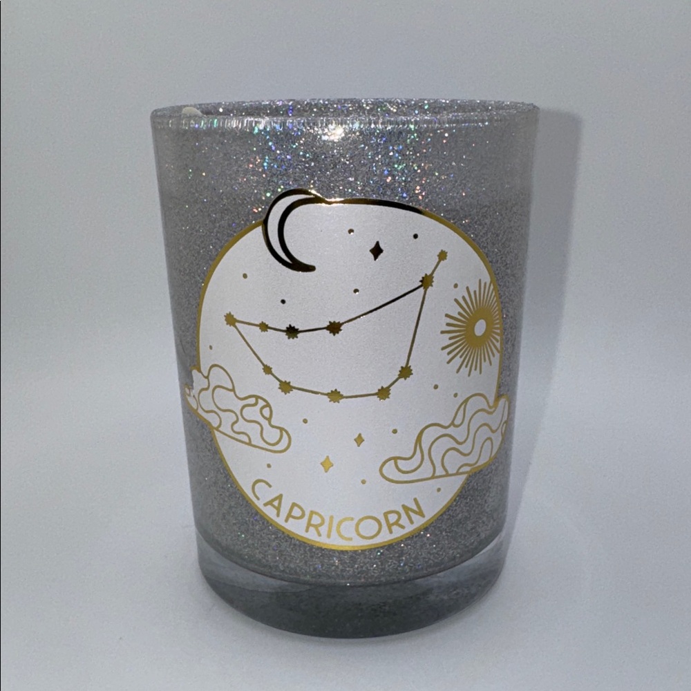 Capricorn Glitter Candle Constellation Design